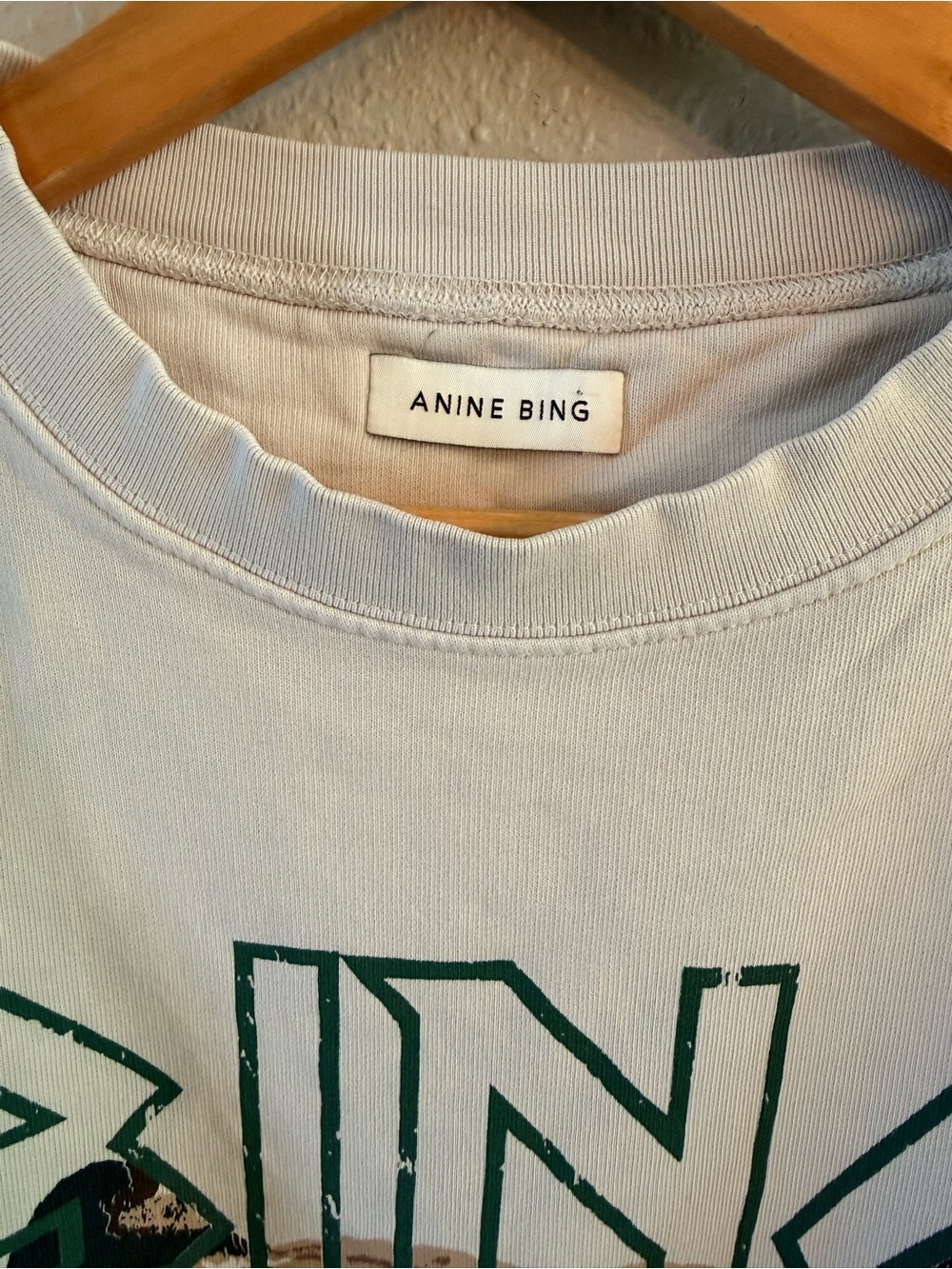 Anine Bing Tiger Muse Sweatshirt Medium Beige - Picture 3 of 7